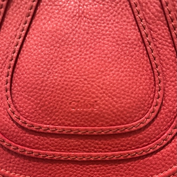 Chloé Red Leather Crossbody Saddle Bag with Tassel - Picture 11 of 15
